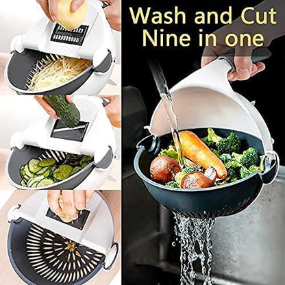 9-in-1 Vegetable Cutter With Drain Basket