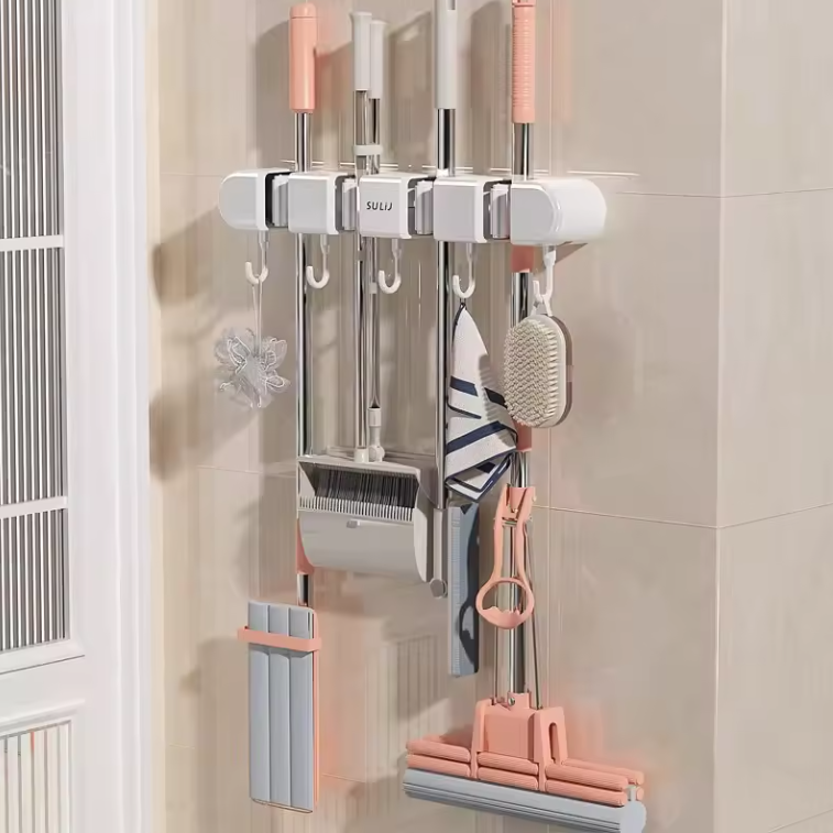 Bramley™ - Multipurpose Wall Mounted Organizer - Mop and Broom Holder