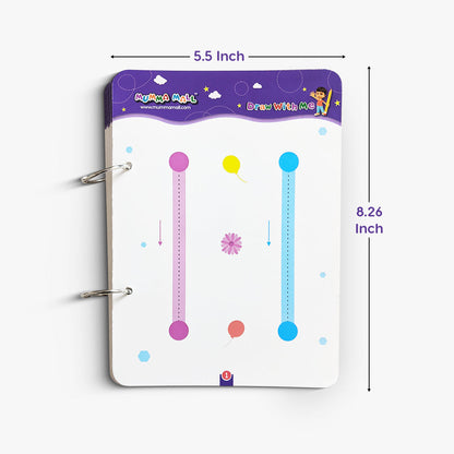 64 Pages Reusable Tracing Line book to improve HAND WRITING For 2+ Years kids + FREE 1 Magic Warm (FREE Learning 2000+ pages PDF worksheet for kids📚 )