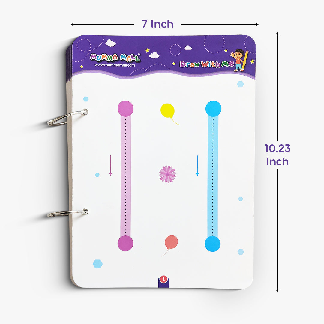 64 Pages Reusable Tracing Line book to improve HAND WRITING For 2+ Years kids + FREE 1 Magic Warm (FREE Learning 2000+ pages PDF worksheet for kids📚 )