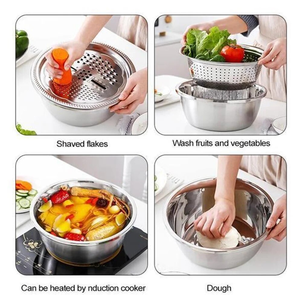 Activ Life - Stainless Steel Kitchen Bowl Set